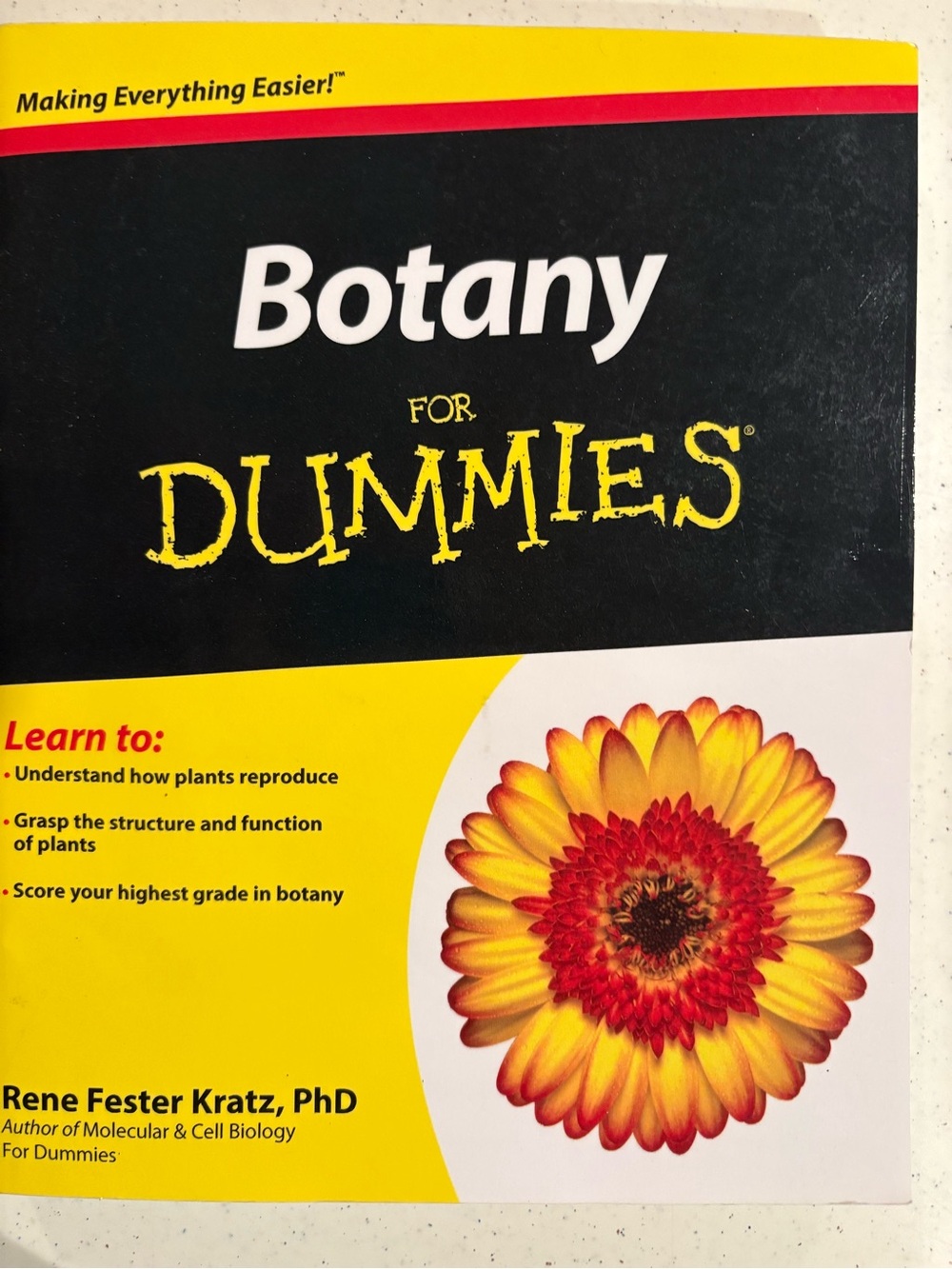 Botany For Dummies - Yellow and Black Cover